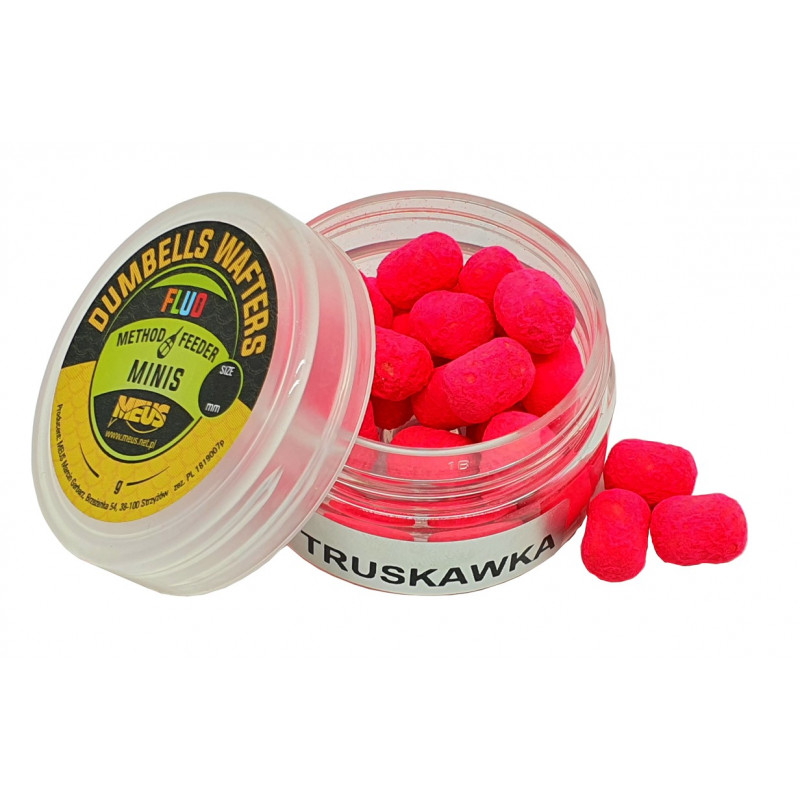 Meus MINIS Dumbells Wafters Fluo 8mm Truskawka
