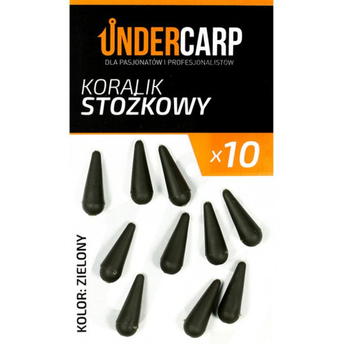 UnderCarp Koralik stożkowy Zielony 10szt. 