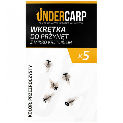 UnderCarp Wkrętki do przynęt z mikro krętlikiem Przezroczysty