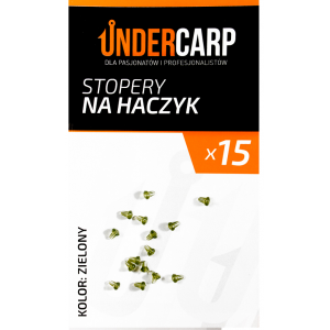UnderCarp Stopery na haczyk Zielony 15szt.