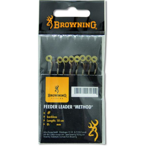 Browning Przypon z gumką 0.18mm r.14 Barbless 8szt. 
