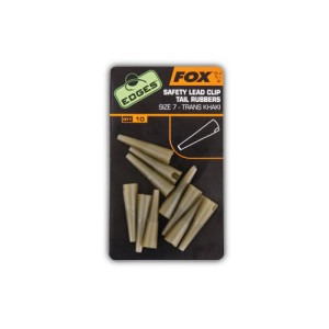 Fox Edges Size 7 lead clip tail rubbers trans khaki