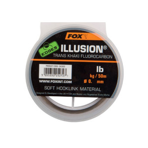 Fox Edges Illusion soft  hooklink x 50m 0.35mm 16lb 7.27kg trans khaki