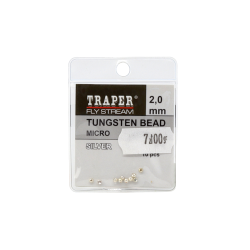 Traper Tungsten Bead Micro 2mm Silver główki wolframowe