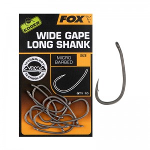 Fox Haki Wide Gape Long Shank r.4 Barbed 10szt.