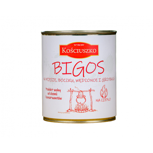 Wyroby Kościuszko Bigos na mięsie, boczku, wędzonce i grzybach 840g