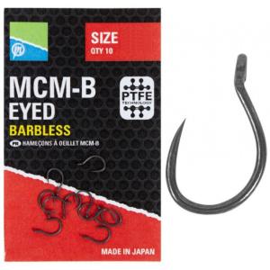 Preston MCM-B Barbless Eyed r.14 10szt haczyki