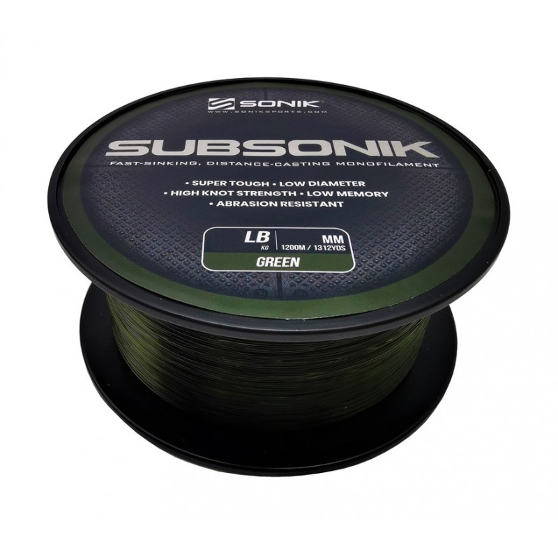Sonik Subsonik Green 25lb 0.41mm 1200m żyłka