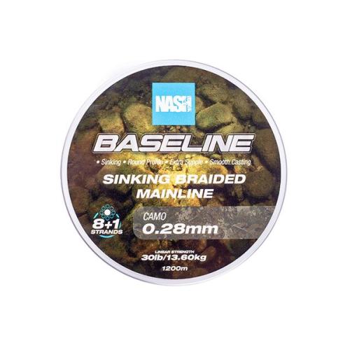 Nash Baseline Sinking Braid Camo 30lb 1200m plecionka