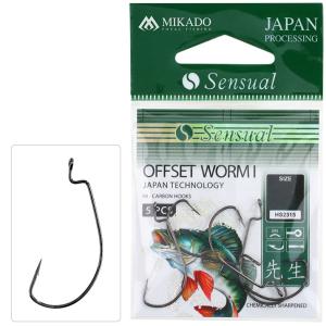 Mikado Sensual Offset Worm I r.4/0 BN 5szt. haki