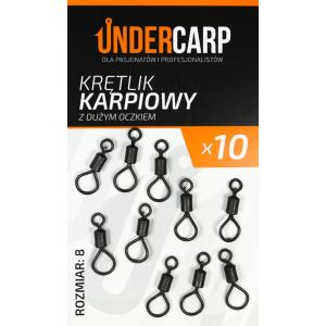 UnderCarp Krętlik karpiowy z dużym oczkiem r.8 10szt.