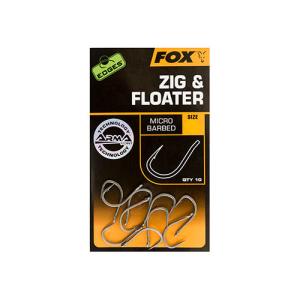 Fox Zig&Floater Barbed r.6 10szt. haki karpiowe