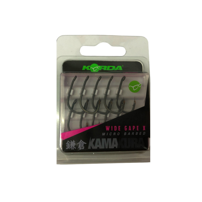 Korda Kamakura Wide Gape X Micro Barbed r.4 10szt. haki karpiowe