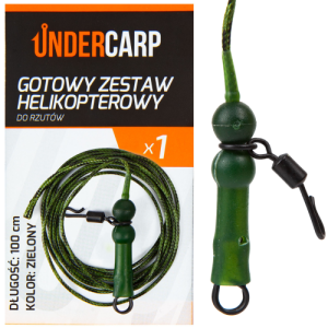 UnderCarp Leadcore z Helikopterem do Rzutu Zielony 100cm