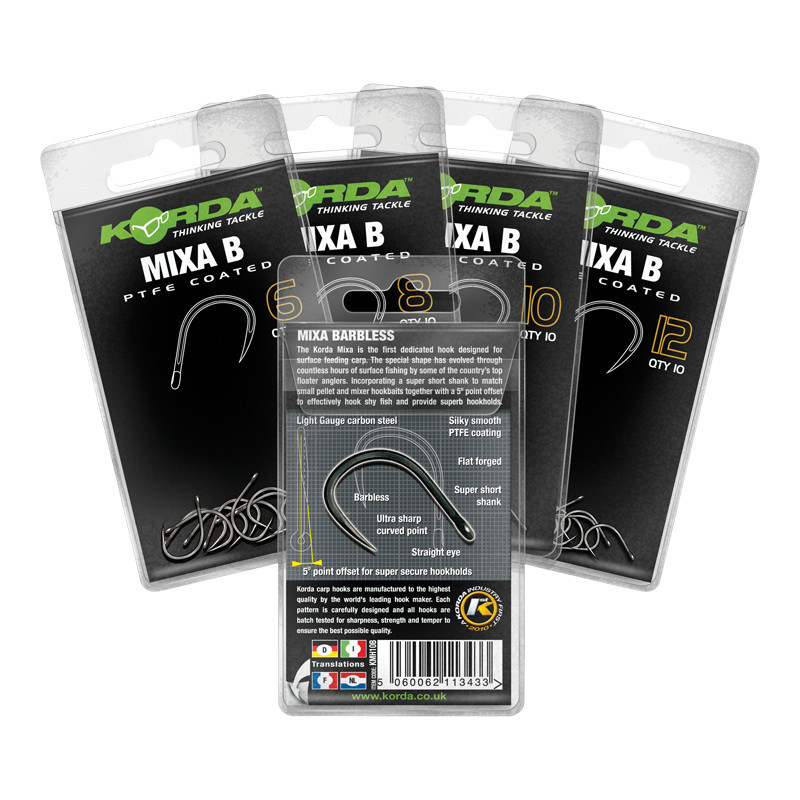 Korda Mixa B Barbless r.8 10szt. haki karpiowe