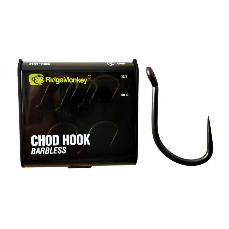 RidgeMonkey Chod Hook Barbless r.8 10szt. haki karpiowe