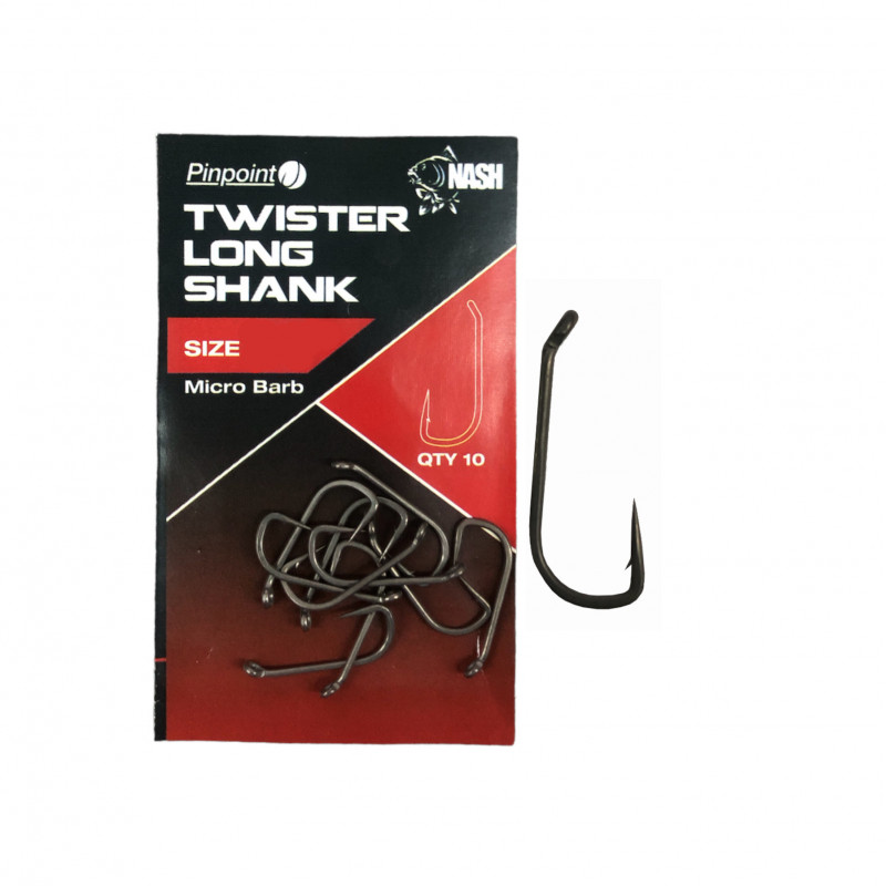 Nash Haki Twister Long Shank r.10 Micro Barbed 10szt. 