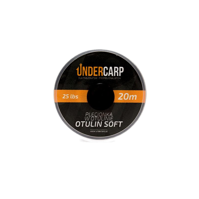UnderCarp Plecionka w otulinie  Otulin Soft 25lbs / 20m Brązowa