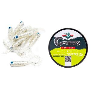 Great Fish GF1 Twister Soft Bait Shrimp Scent White Pearl 10szt 49mm