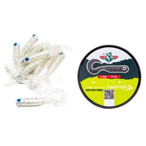 Great Fish GF1 Twister Soft Bait No Scent White Pearl 10szt 49mm