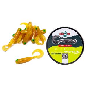 Great Fish GF1 Twister Soft Bait Shrimp Scent Curry 10szt 49mm