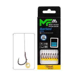 Mikado MF14 gumka zadzior r.4 plecionka 0.18mm 10cm 8szt. gotowe przypony