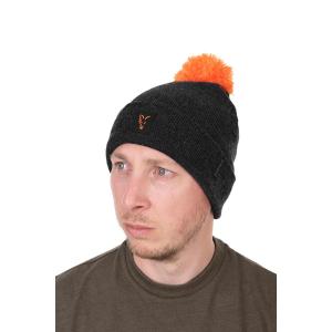 Fox Collection Bobble Hat Black Orange czapka