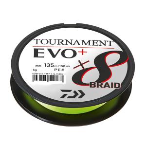 Daiwa Tournament x8 EVO+ 0.12mm 135mm Chartreuse plecionka