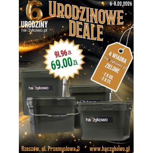 Urodzinowy zestaw wiader 2x17l + 2x10l haczykowo.pl