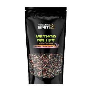 Feeder Bait Method Pellet 2mm Tutti Frutti Green Black Red 800g