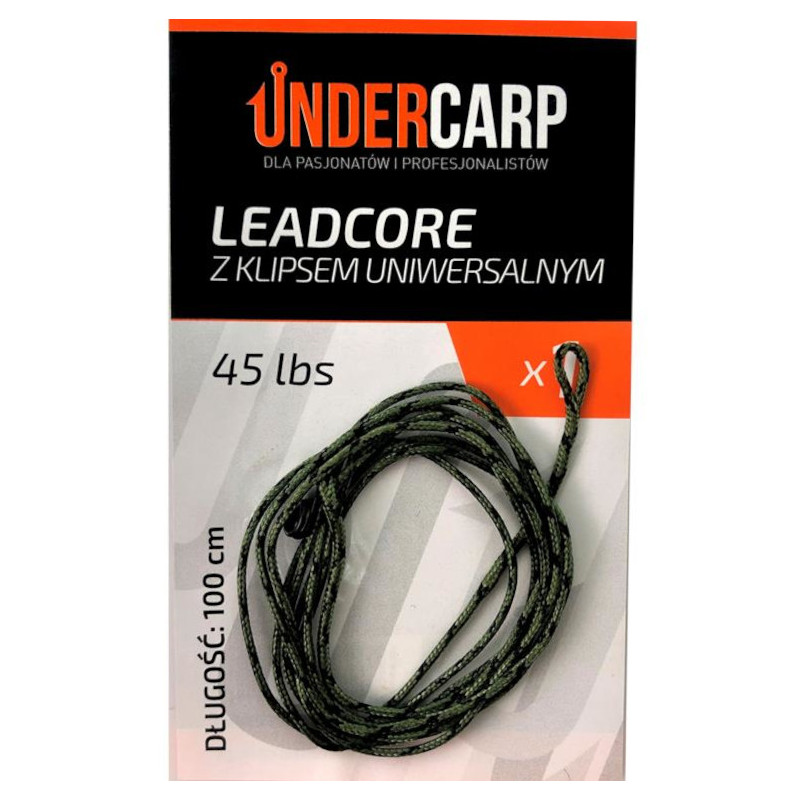 UnderCarp Leadcore z klipsem uniwersalnym Zielony
