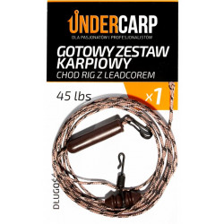 UnderCarp Gotowy zestaw karpiowy Chod Rig z leadcorem 45 lbs / 100 cm brązowy