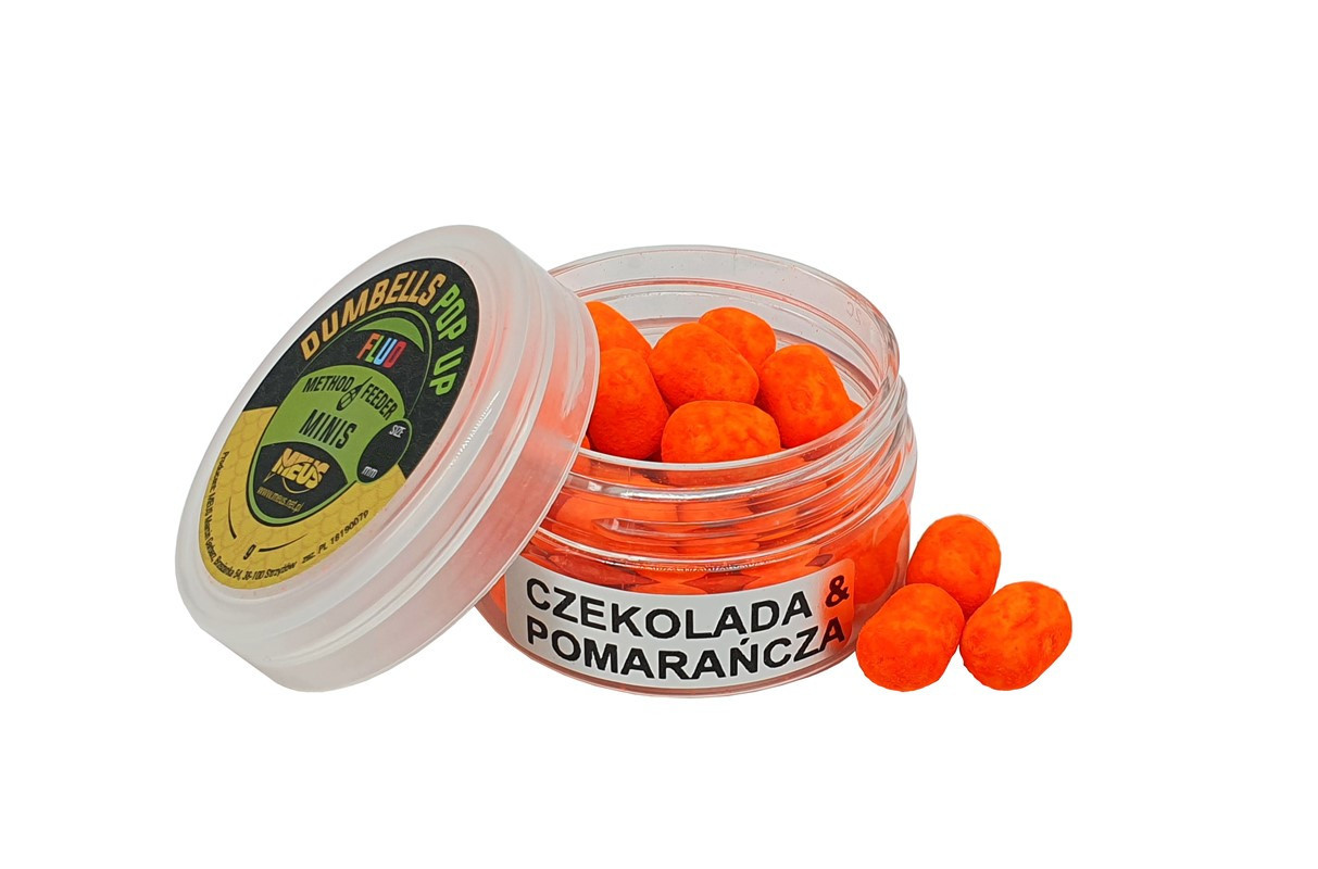 Meus Minis Dumbells Pop Up Fluo 8mm Czekolada Pomarańcza
