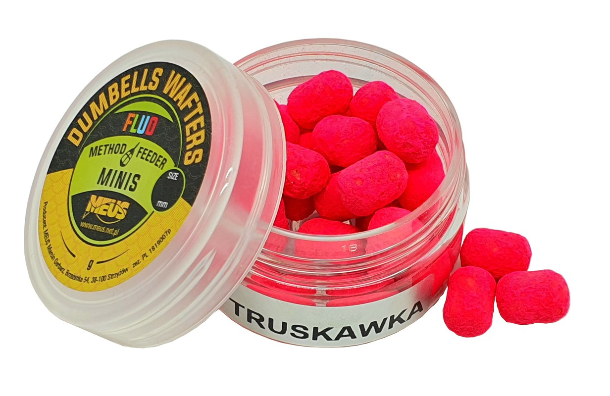 Meus MINIS Dumbells Wafters Fluo 8mm Truskawka
