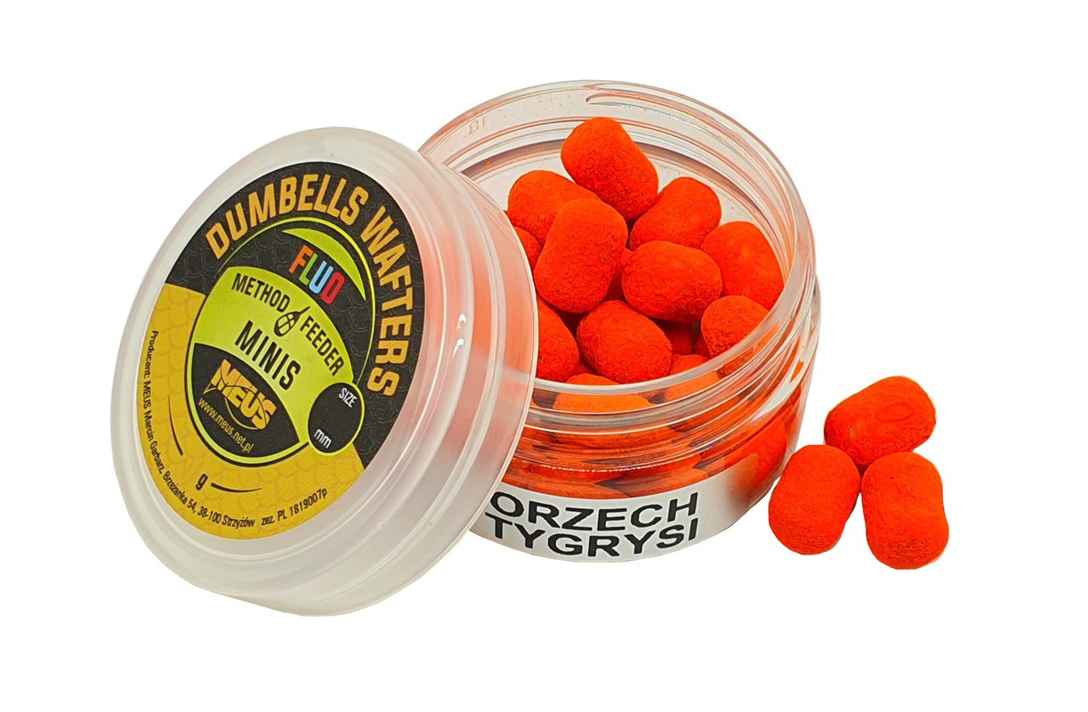 Meus MINIS Dumbells Wafters Fluo 8mm Orzech Tygrysi
