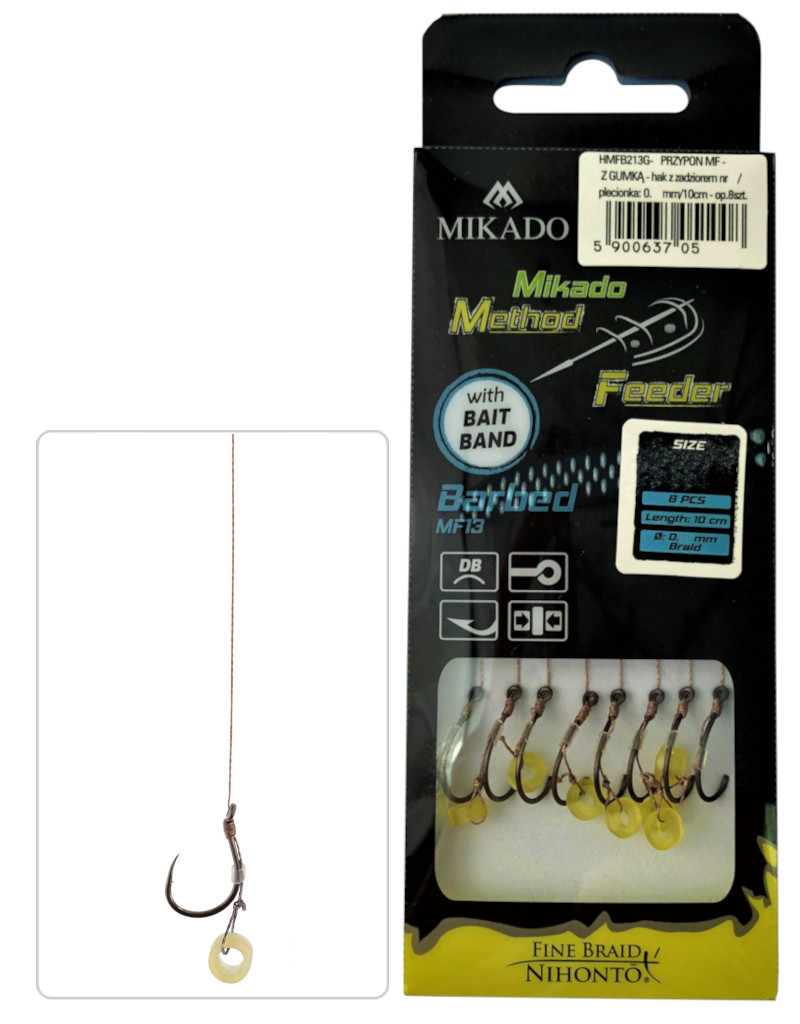 Mikado Method Feeder gumka r.10 0.12mm 10cm przypony