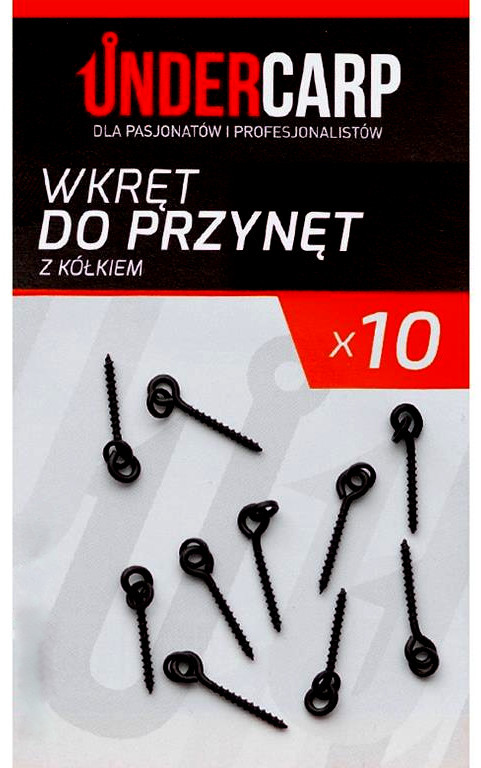 UnderCarp Wkręt do przynęt z kółkiem 8mm 10szt.