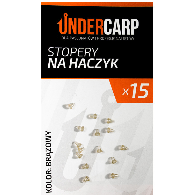 UnderCarp Stopery na haczyk Brązowe 15szt.