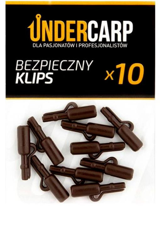 UnderCarp Bezpieczny klips Brązowy 10szt. 