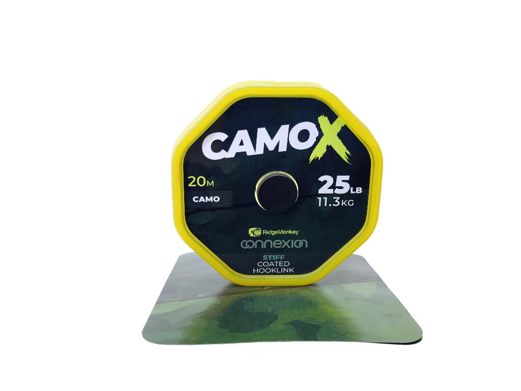 RidgeMonkey Connexion CamoX Stiff Coated Hooklink 25Lb 11.3kg 20m 