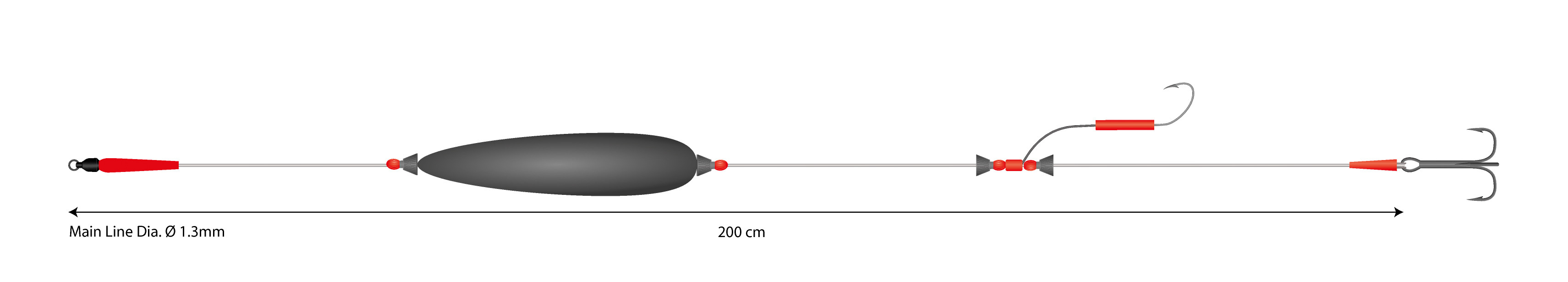 Mikado Set III Big Bait Ready Rig 10g 200cm Kotwica 2/0 Zestaw Sumowy