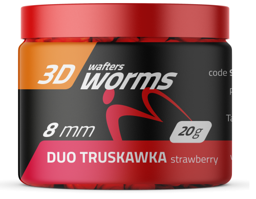 MatchPro Top Worms Wafters Duo Strawberry 8mm 20g