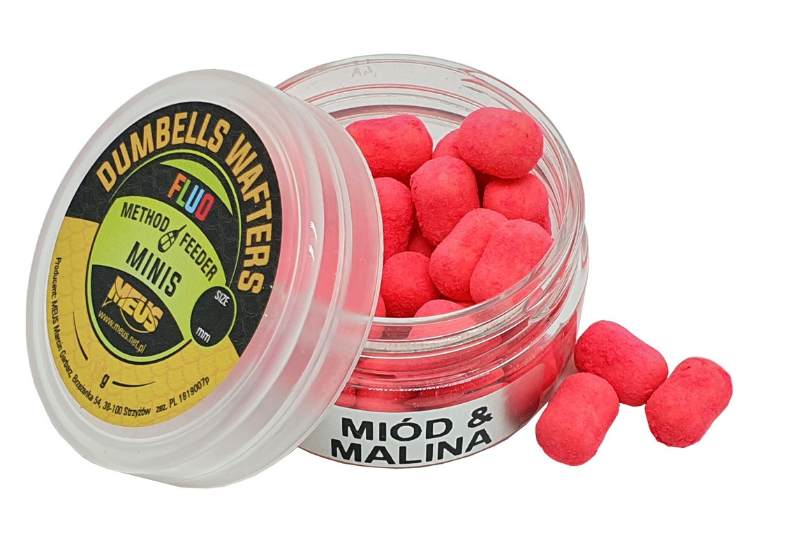 Meus MINIS Dumbells Wafters Fluo 8mm Miód Malina
