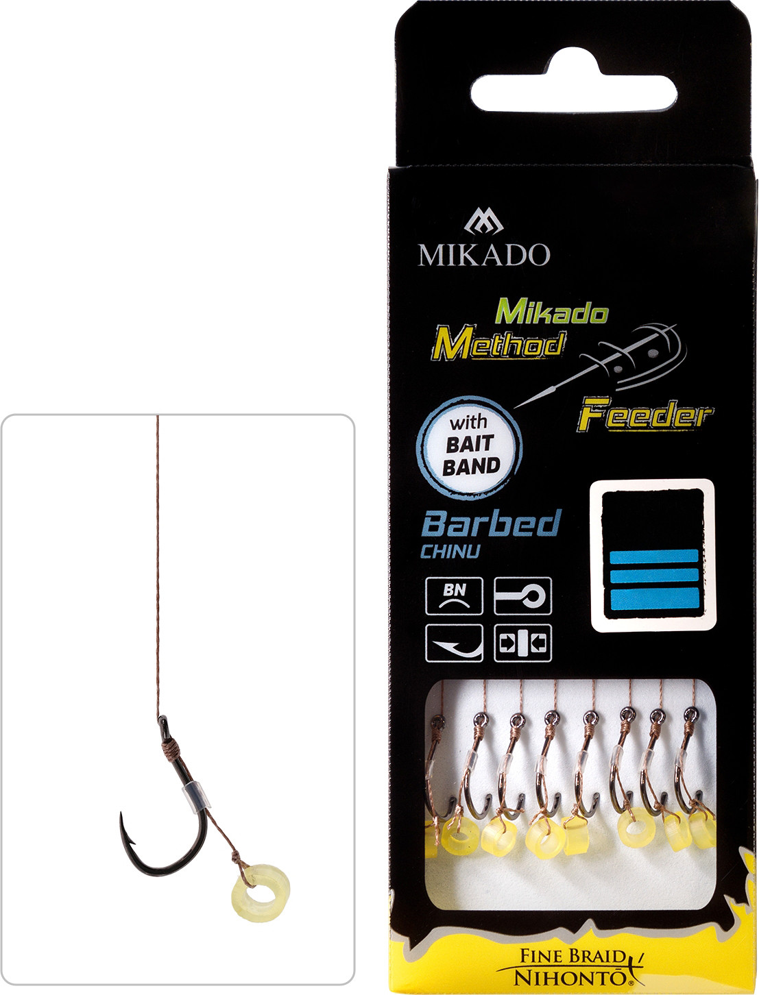 Mikado Method Feeder Chinu gumka r.8 plecionka 0.14mm 10cm przypony