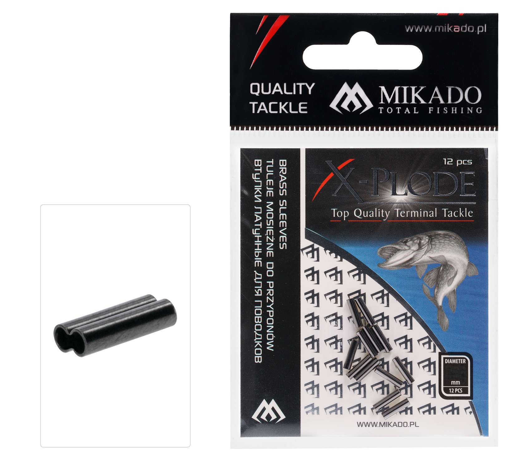 Mikado Tuleja mosiężna podwójna 1.5x3.2x10mm 12szt.