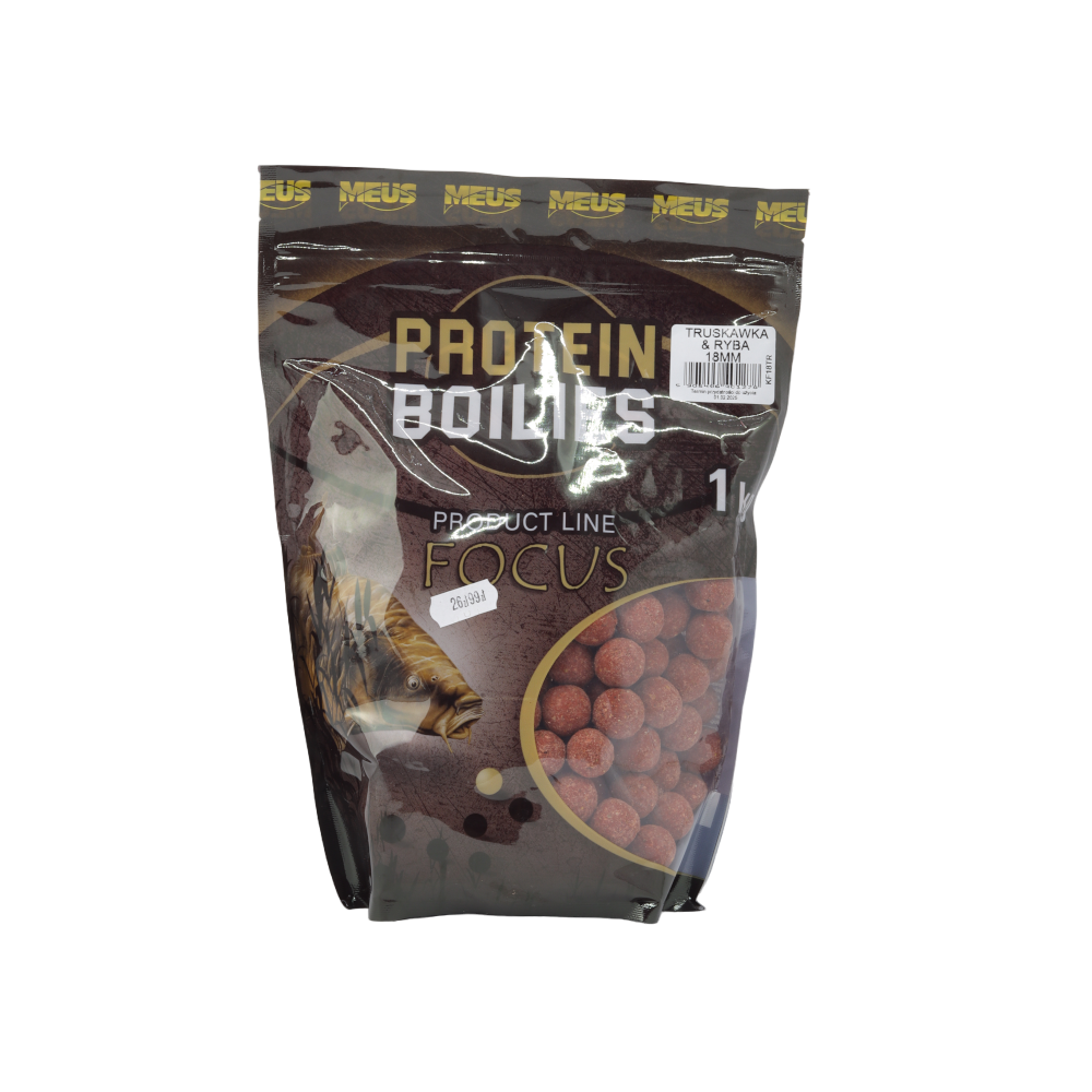 Meus Focus Truskawka Ryba 18mm 1kg kulki zanętowe