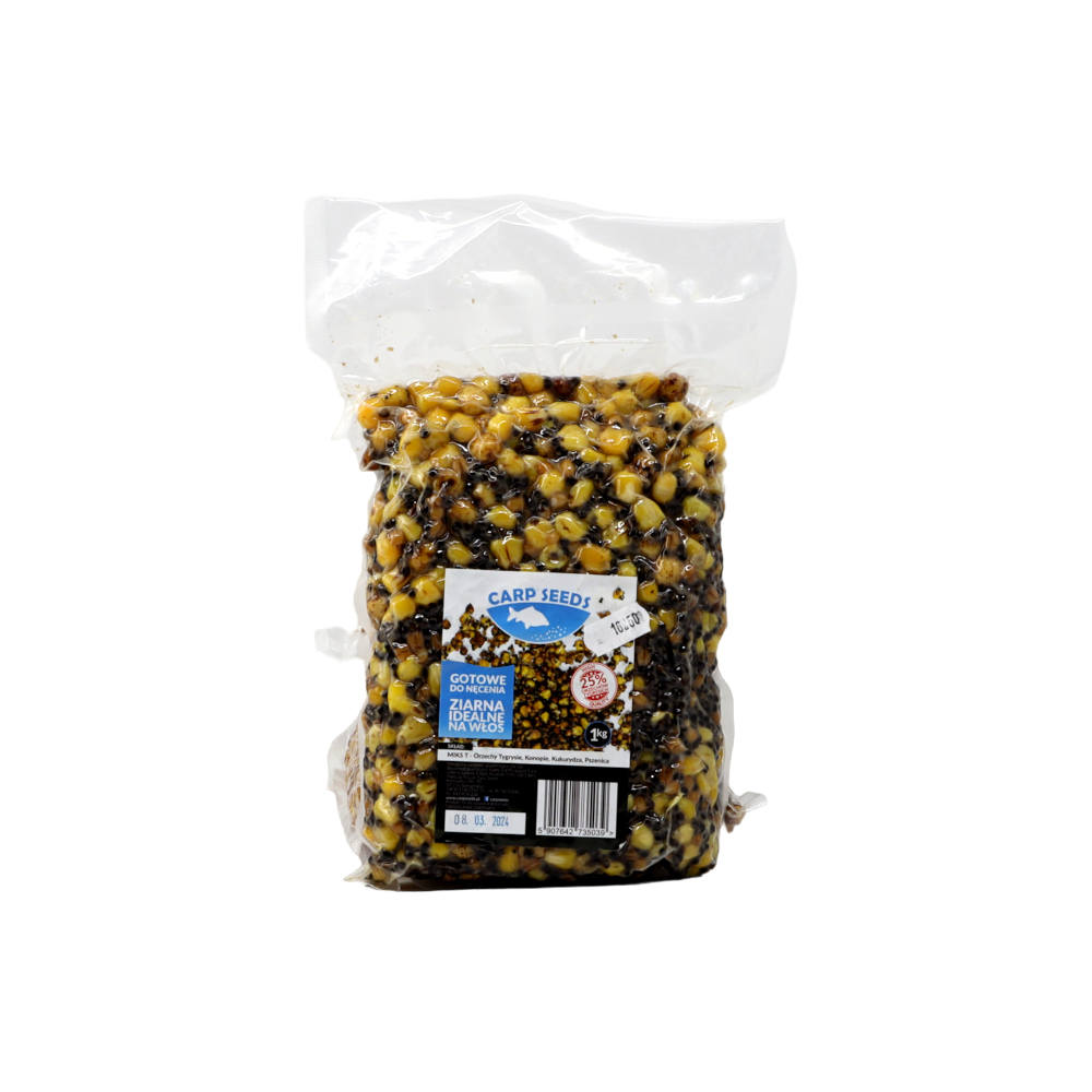 Carp Seeds Miks T orzechy tygrysie pszenica kukurydza konopie 1kg