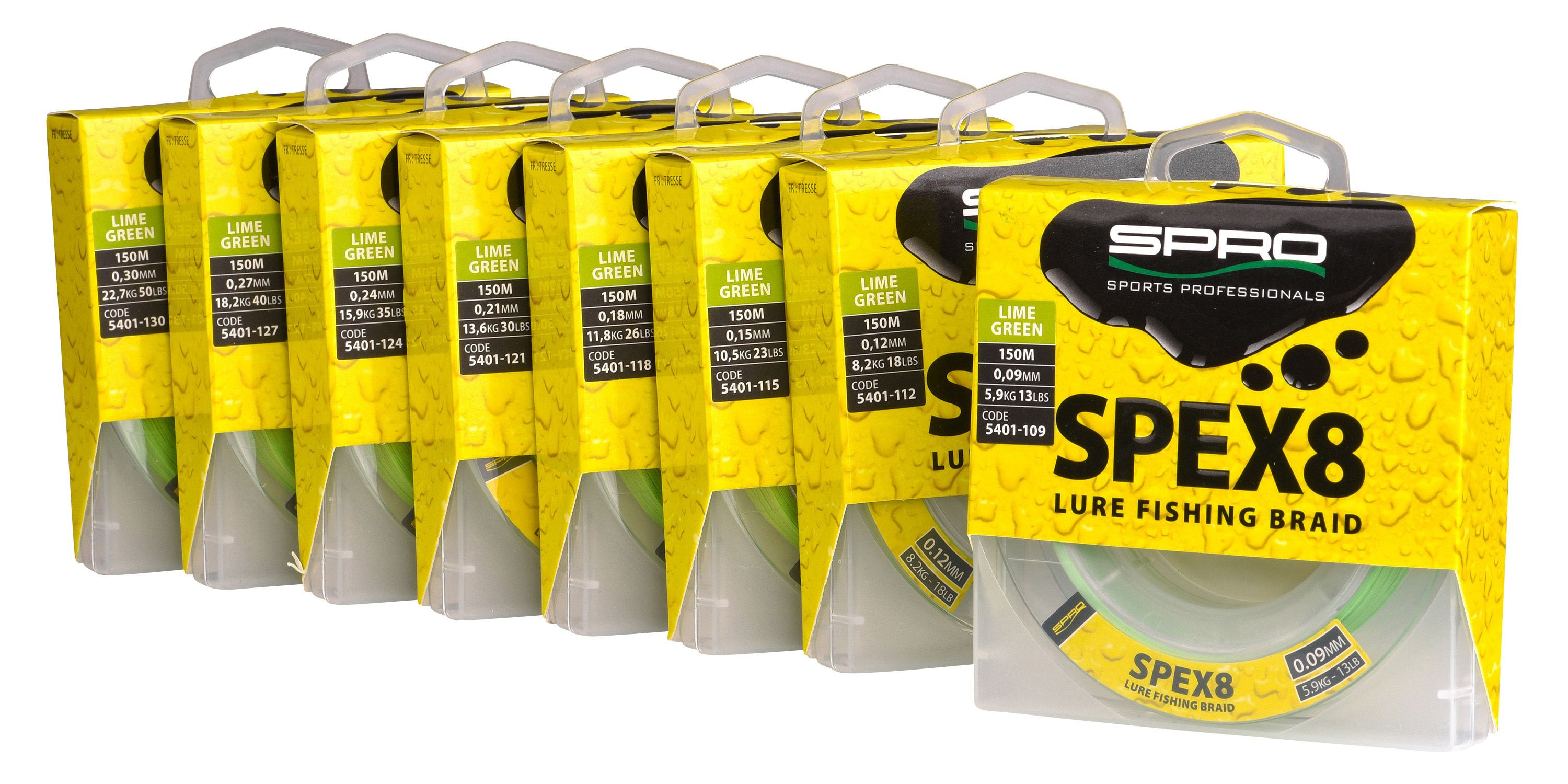 Spro SPEX8 Braid Lime Green 0.12mm 150m