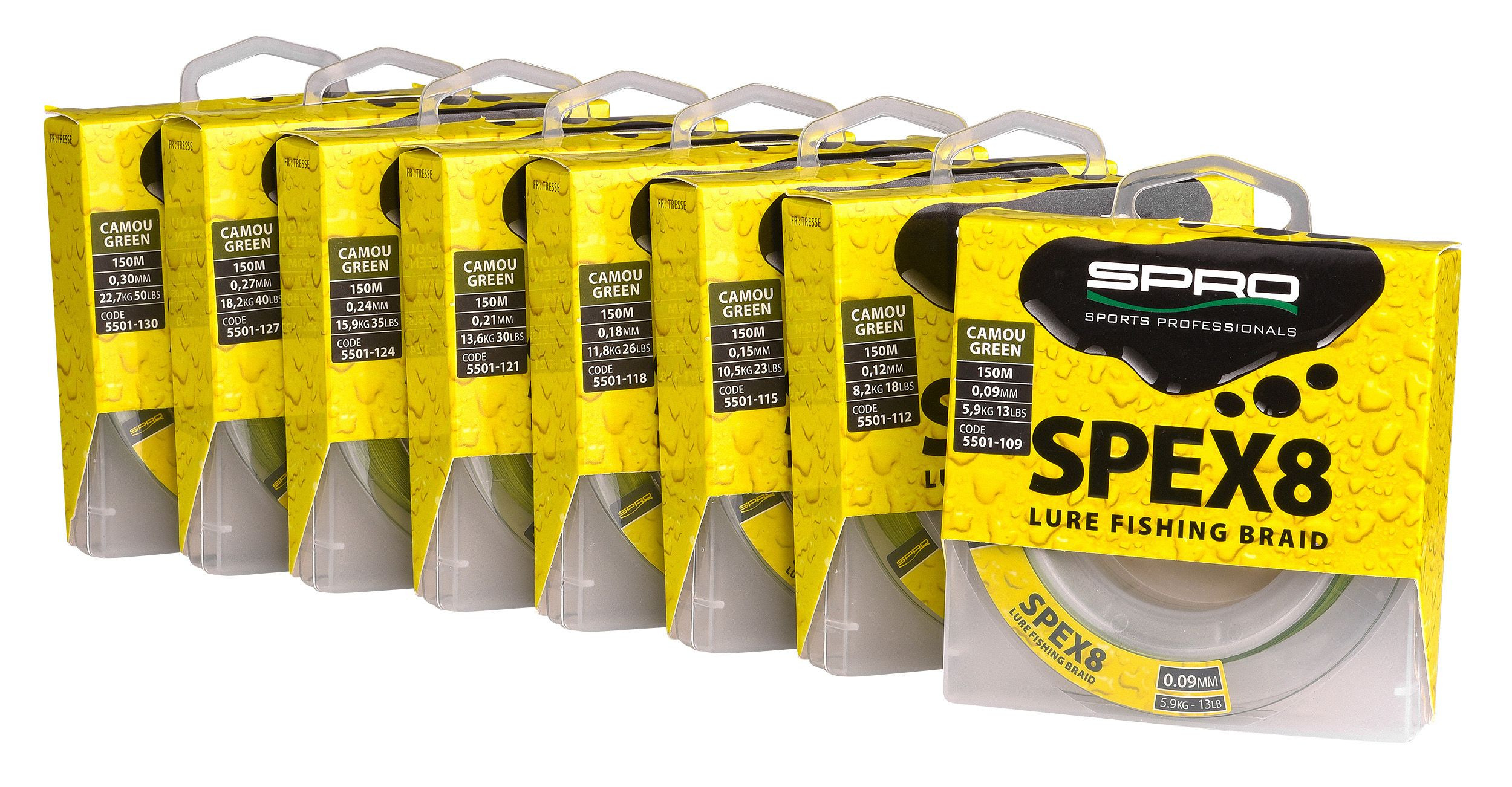 Spro SPEX8 Braid Camou Green 0.09mm 150m