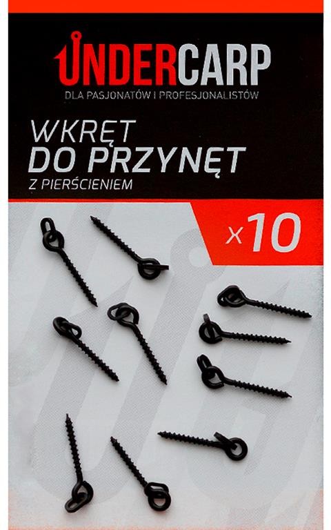 UnderCarp Wkręt do przynęt z pierścieniem 8mm 10szt.